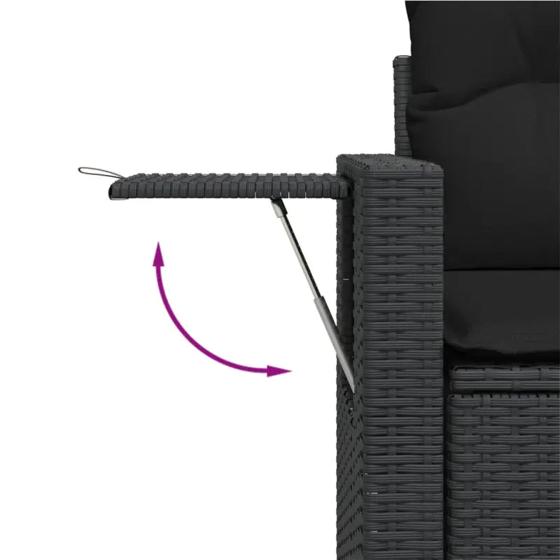 Zwart materiaal loungeset met gepoedercoat staal voor jouw tuin of terras - Tuinsets