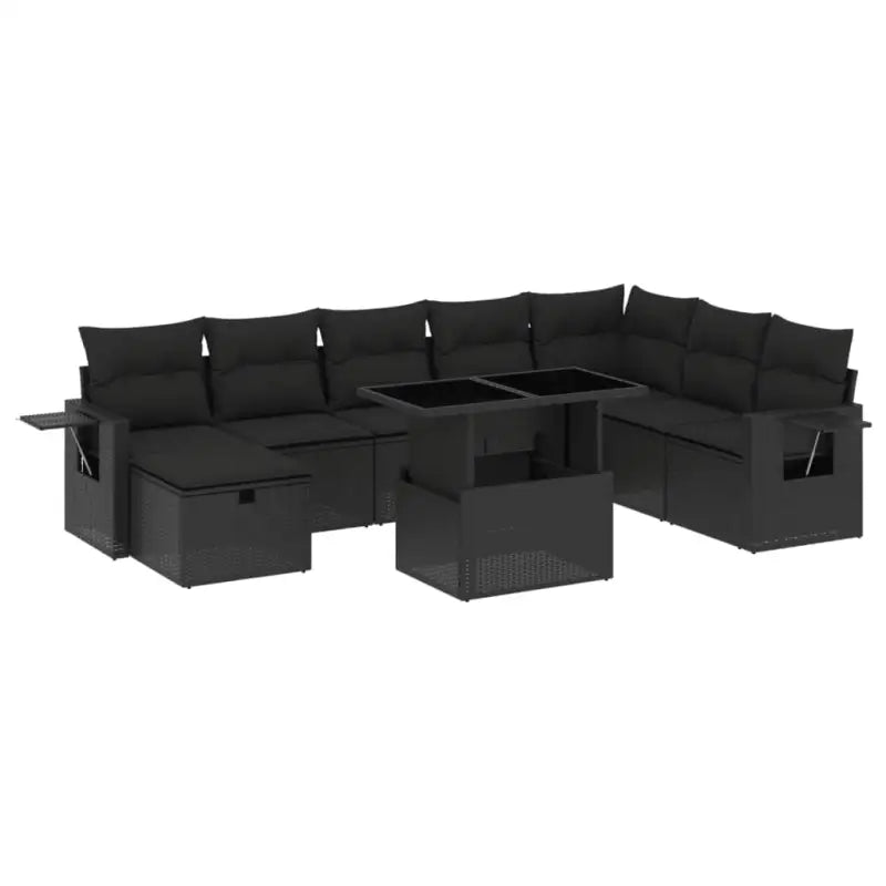 Zwart materiaal loungeset met gepoedercoat staal voor jouw tuin of terras - Tuinsets