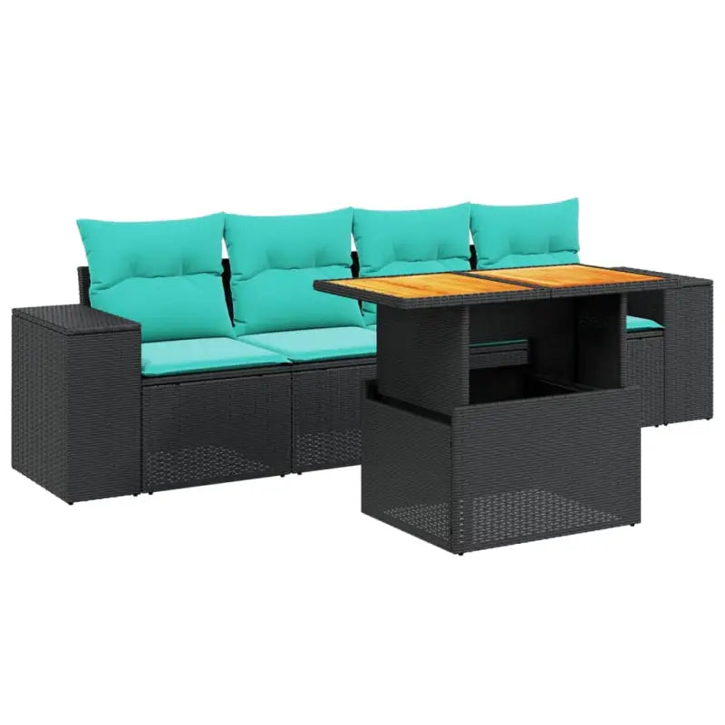Zwart materiaal loungeset met gepoedercoat staal voor jouw tuin of terras - Tuinsets