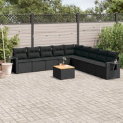 Zwart materiaal loungeset met gepoedercoat staal voor terras of tuin - Tuinsets
