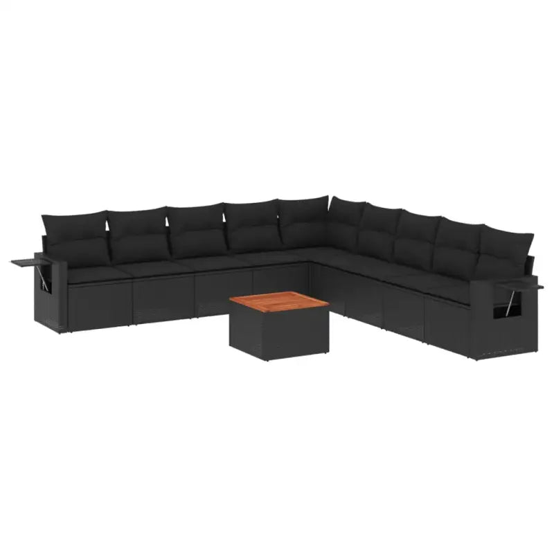 Zwart materiaal loungeset met gepoedercoat staal voor terras of tuin - Tuinsets