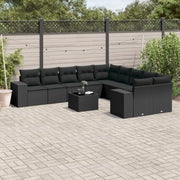 Zwart materiaal loungeset met gepoedercoat staal voor tuin en terras - Tuinsets