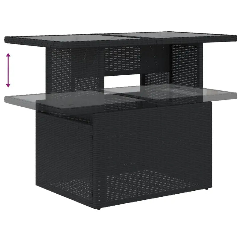 Zwart materiaal loungeset met gepoedercoat staal voor tuin of terras - Tuinsets
