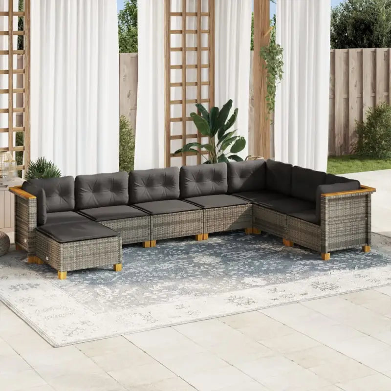 Zwart materiaal loungeset met natuurlijke olieafwerking en ideale afmetingen - Grijs / Zonder tafel / Dichtgeweven