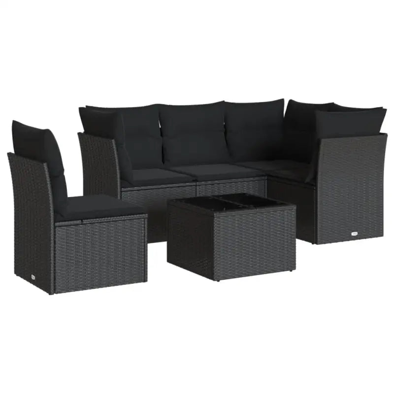 Zwart materiaal loungeset met waterdichte tas en gepoedercoat staal - Tuinsets
