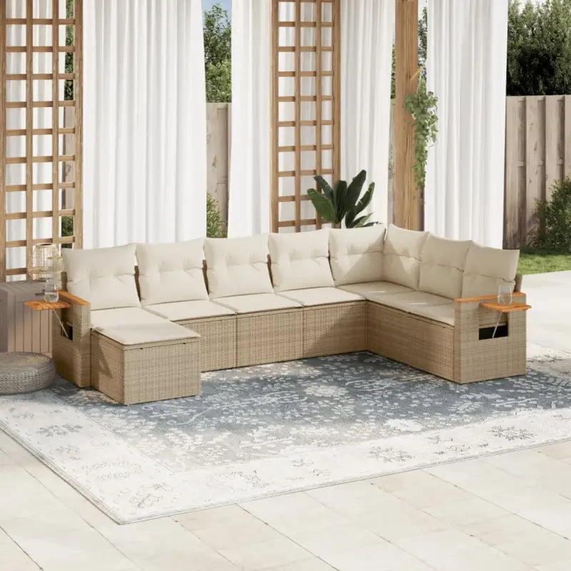 Zwart materiaal loungeset met waterdichte tas en gepoedercoat staal - beige en crèmekleurig / Zonder tafel - Tuinsets
