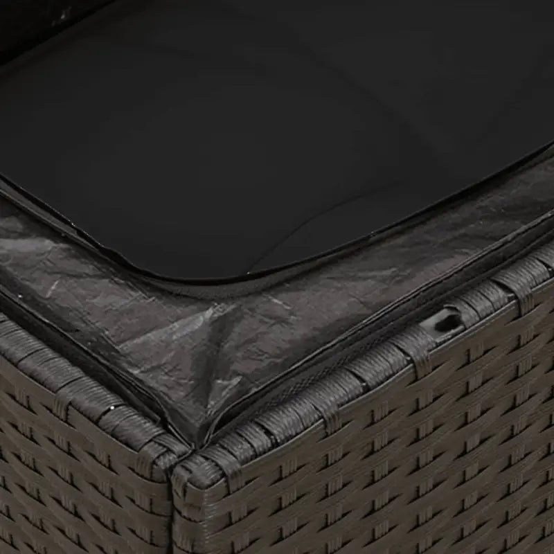 Zwart materiaal loungeset met waterdichte tas en gepoedercoat staal - Tuinsets