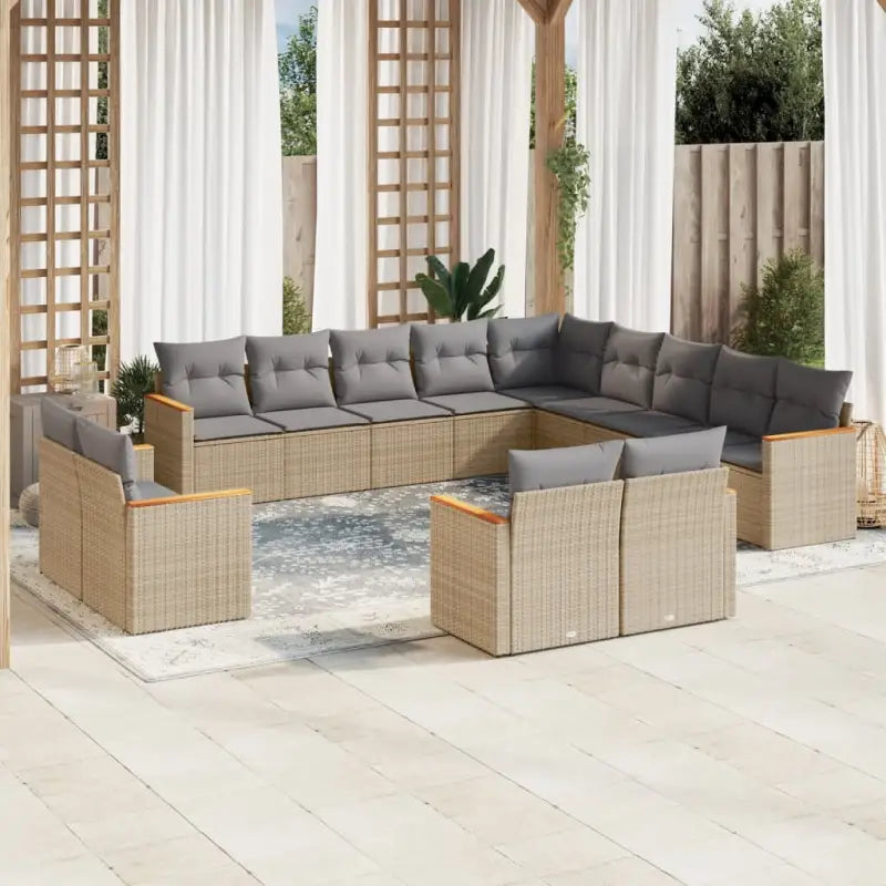Zwart materiaal loungeset met waterdichte tas en gepoedercoat staal - Beige en grijs / Zonder tafel - Tuinsets