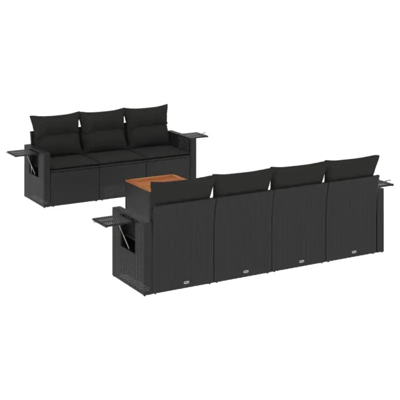Zwart materiaal loungeset met waterdichte tas en gepoedercoat staal - Tuinsets