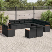 Zwart materiaal loungeset met waterdichte tas en gepoedercoat staal - Tuinsets