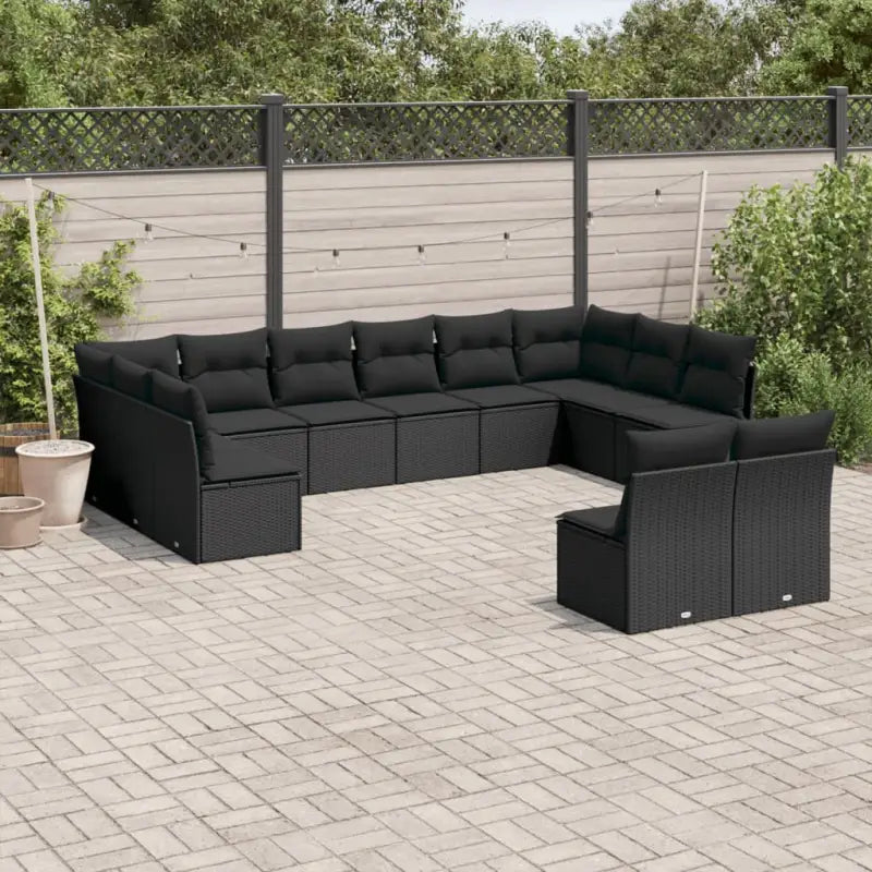 Zwart materiaal loungeset met waterdichte tas en gepoedercoat staal - Zwart / Zonder tafel - Tuinsets