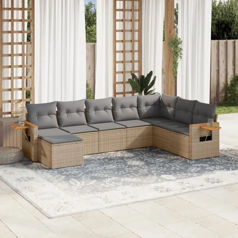 Zwart materiaal loungeset met waterdichte tas en gepoedercoat staal - Beige en grijs / Zonder tafel - Tuinsets