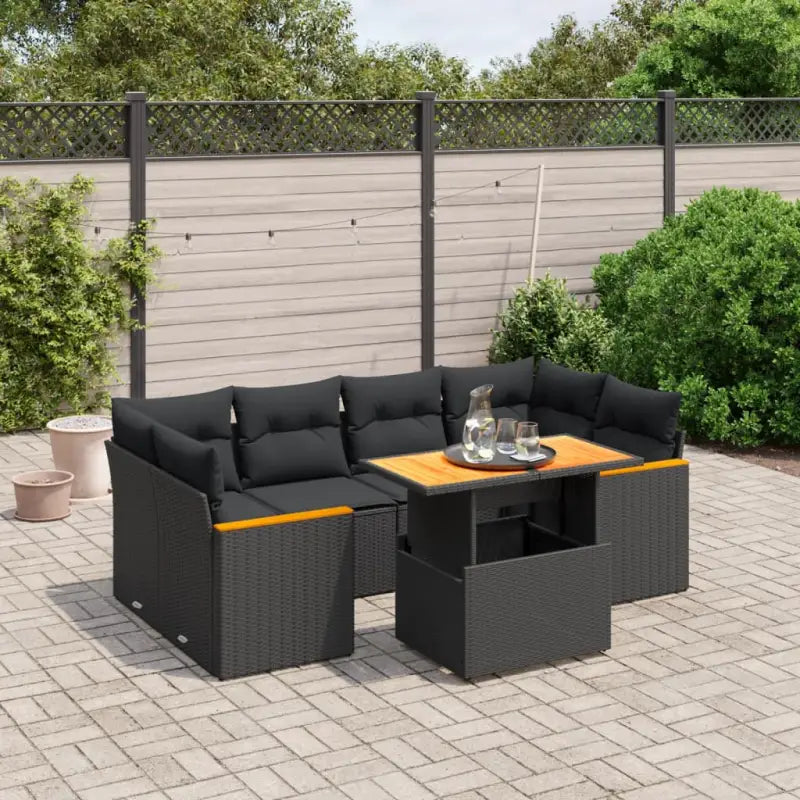 Zwart materiaal loungeset met waterdichte tas en gepoedercoat staal - Zwart / zonder opbergruimte - Tuinsets