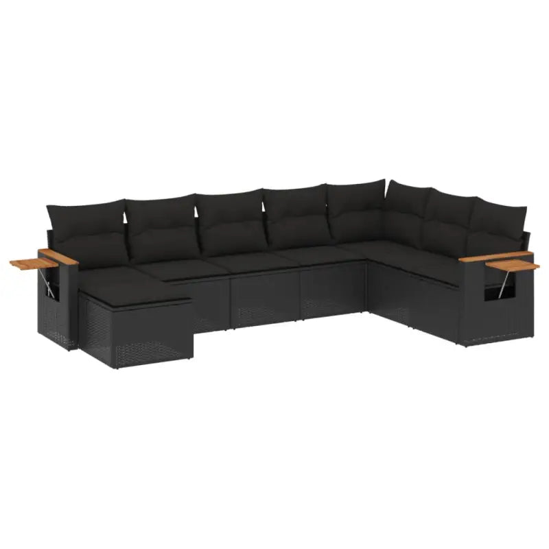 Zwart materiaal loungeset met waterdichte tas en gepoedercoat staal - Tuinsets