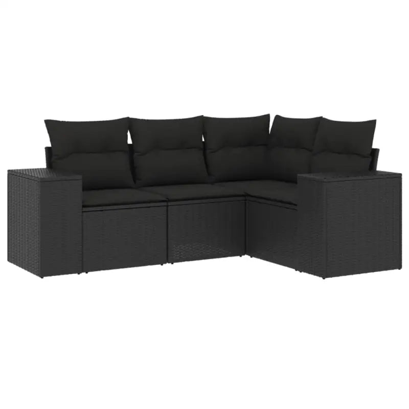 Zwart materiaal Loungeset met waterdichte tas en gepoedercoat staal - Tuinsets