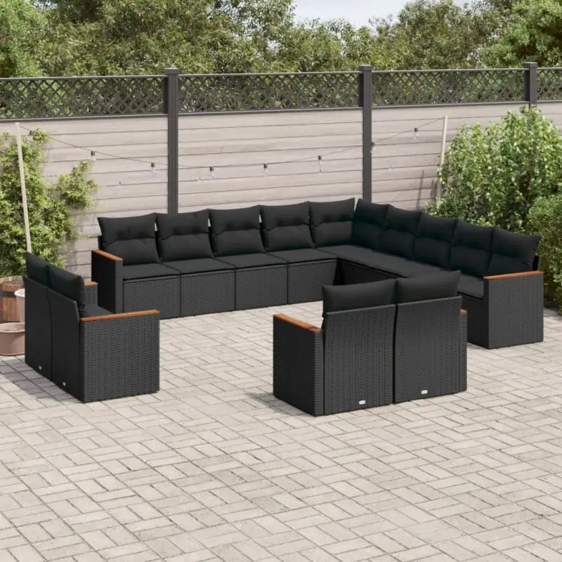 Zwart materiaal loungeset met waterdichte tas en gepoedercoat staal - Zwart / Zonder tafel - Tuinsets