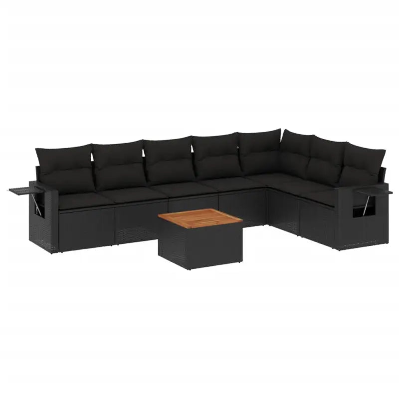 Zwart materiaal loungeset met waterdichte tas en gepoedercoat staal - Tuinsets