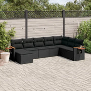 Zwart materiaal loungeset met waterdichte tas en gepoedercoat staal - Tuinsets