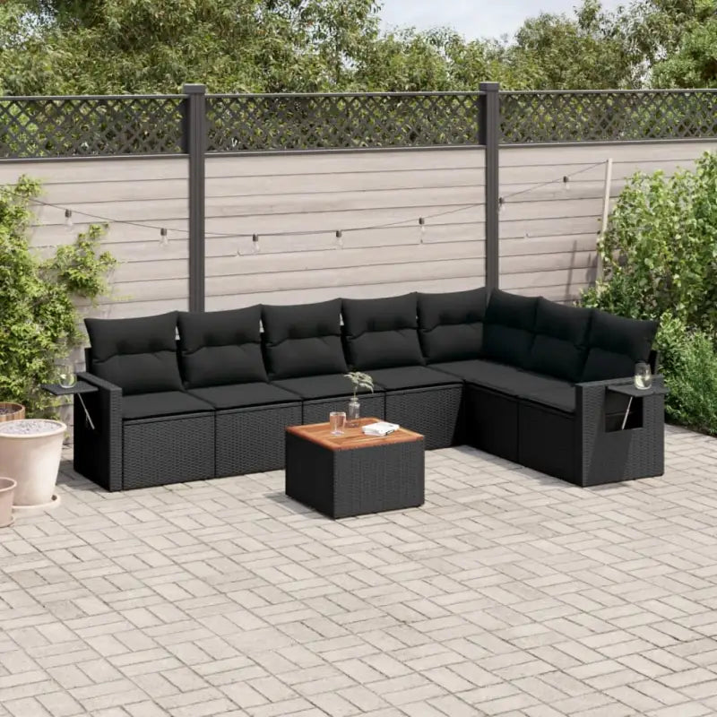 Zwart materiaal loungeset met waterdichte tas en gepoedercoat staal - Tuinsets