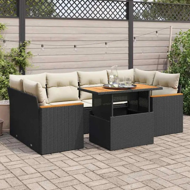 Zwart materiaal loungeset met waterdichte tas en gepoedercoat staal - Tuinsets