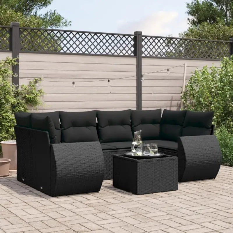 Zwart materiaal loungeset met waterdichte tas en gepoedercoat staal - Tuinsets