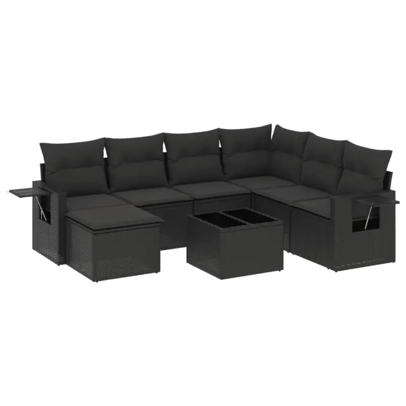 Zwart materiaal loungeset met waterdichte tas en gepoedercoat staal - Tuinsets
