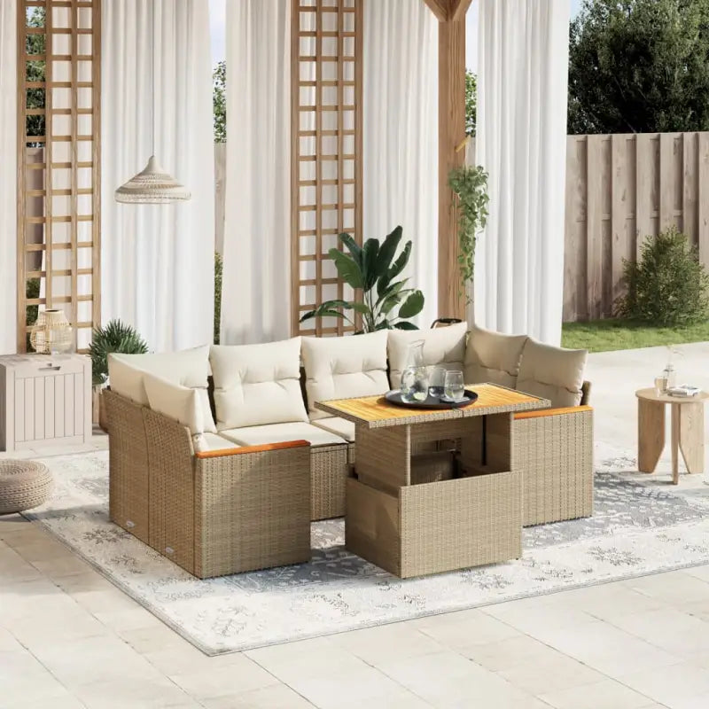 Zwart materiaal loungeset met waterdichte tas en gepoedercoat staal - beige en crèmekleurig / zonder opbergruimte