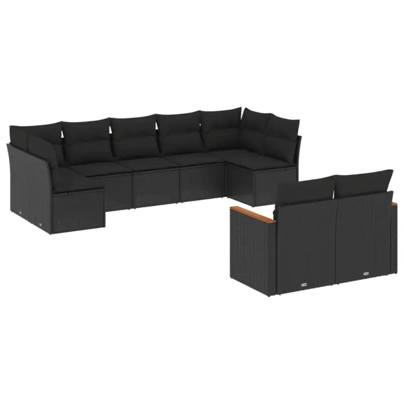 Zwart materiaal loungeset met waterdichte tas en gepoedercoat staal - Tuinsets
