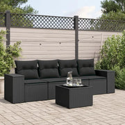 Zwart materiaal loungeset met waterdichte zak en gepoedercoat staal - Tuinsets