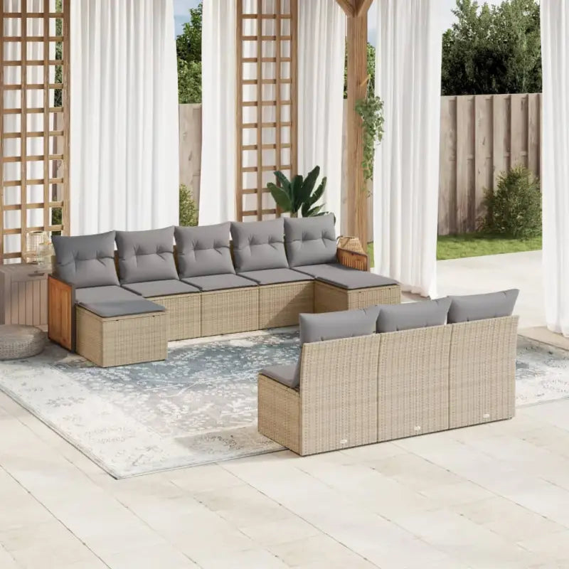 Zwart materiaal loungeset met waterdichte zak en gepoedercoat staal - Beige en grijs / Zonder tafel - Tuinsets