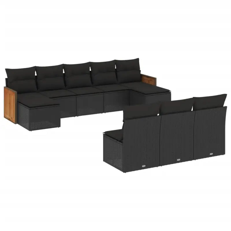 Zwart materiaal loungeset met waterdichte zak en gepoedercoat staal - Tuinsets