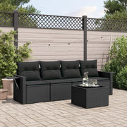 Zwart materiaal loungeset met waterdichte zak en gepoedercoat staal - Tuinsets