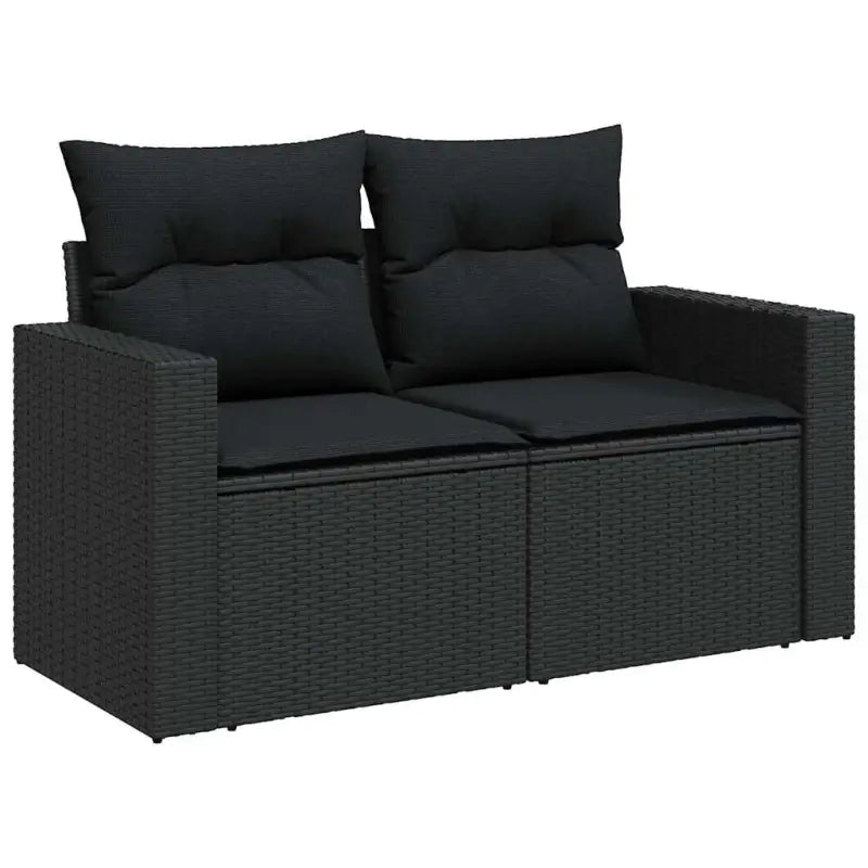 Zwart materiaal loungeset van gepoedercoat staal met afmetingen - Tuinsets