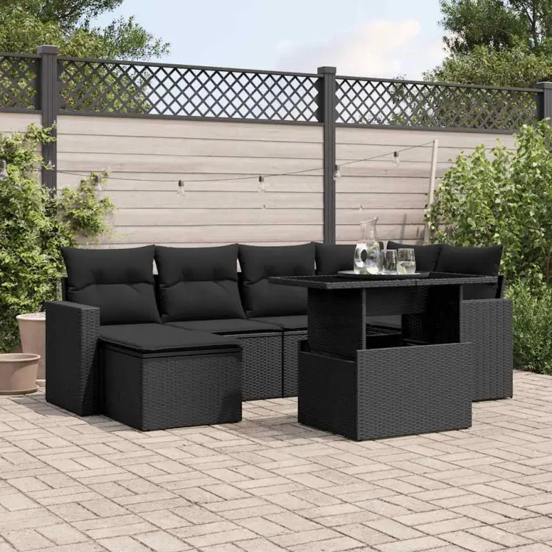 Zwart materiaal loungeset van gepoedercoat staal met afmetingen - Zwart / zonder opbergruimte - Tuinsets
