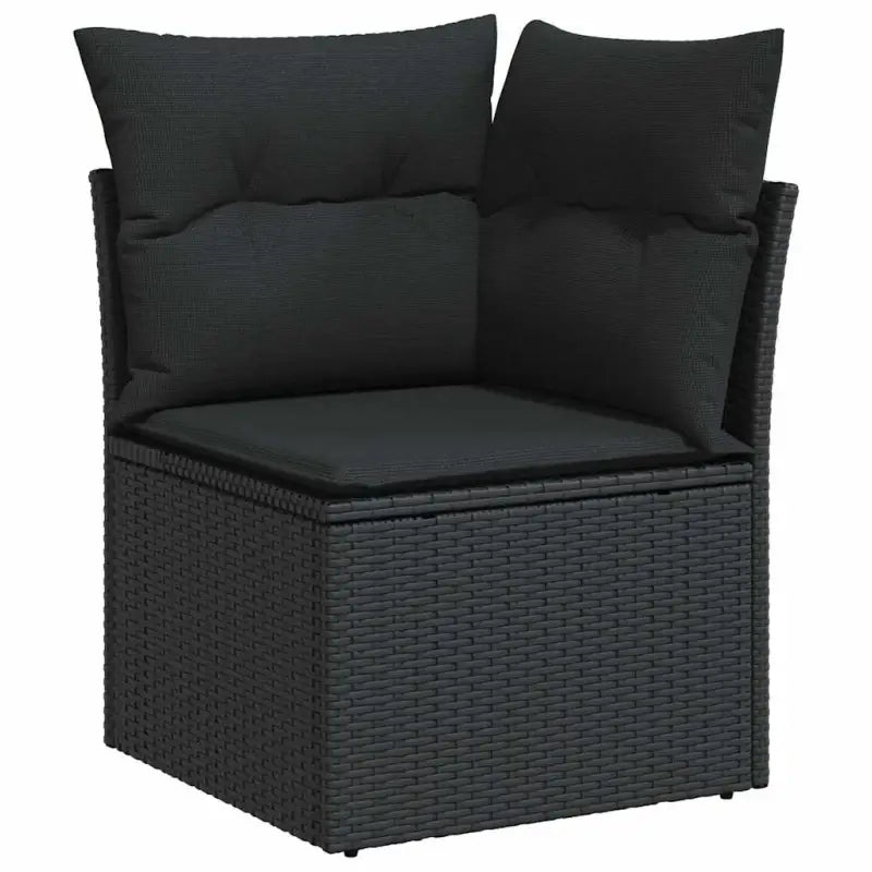 Zwart materiaal loungeset van gepoedercoat staal met afmetingen - Tuinsets