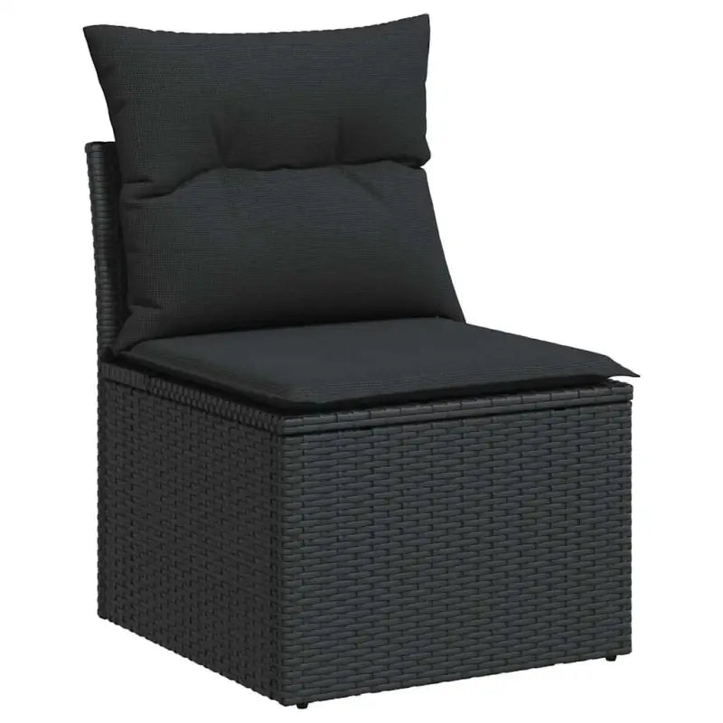 Zwart materiaal loungeset van gepoedercoat staal met afmetingen - Tuinsets