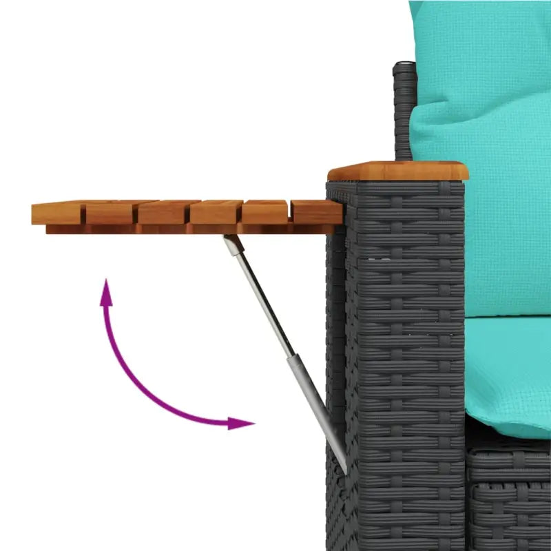 Zwart materiaal loungeset van gepoedercoat staal met comfortabele afmetingen - Tuinsets