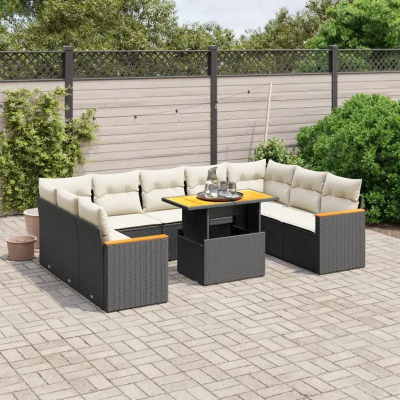 Zwart materiaal loungeset van gepoedercoat staal met comfortabele afmetingen - Zwart en crème / zonder opbergruimte