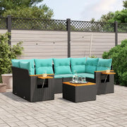 Zwart materiaal loungeset van gepoedercoat staal met comfortabele afmetingen - Tuinsets