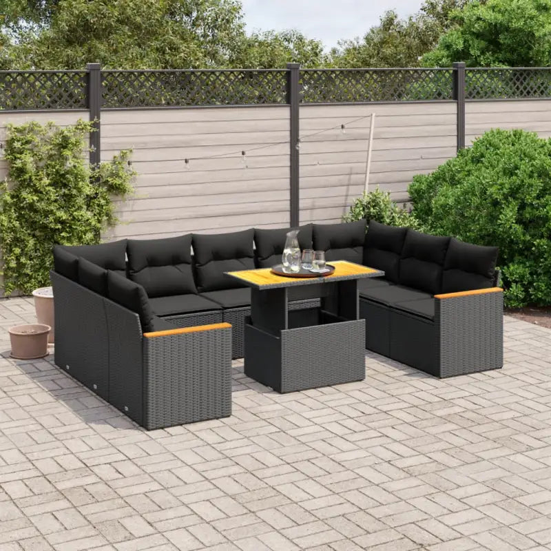 Zwart materiaal loungeset van gepoedercoat staal met comfortabele afmetingen - Zwart / zonder opbergruimte - Tuinsets