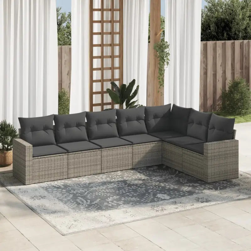 Zwart materiaal loungeset van gepoedercoat staal met ideale afmetingen - Grijs / Zonder tafel - Tuinsets