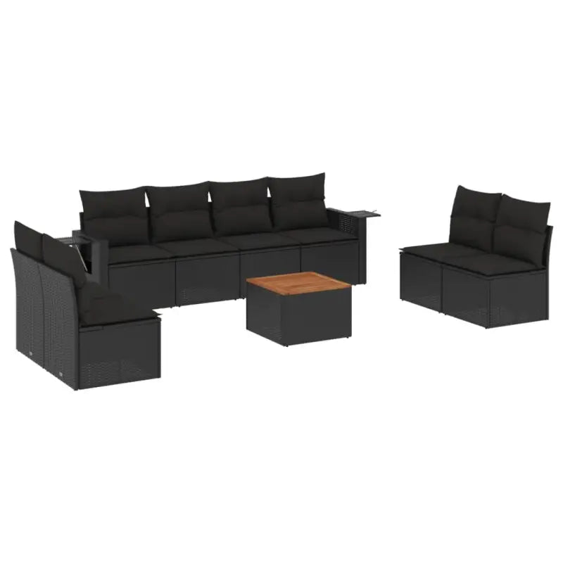 Zwart materiaal loungeset van gepoedercoat staal met perfecte afmetingen - Tuinsets