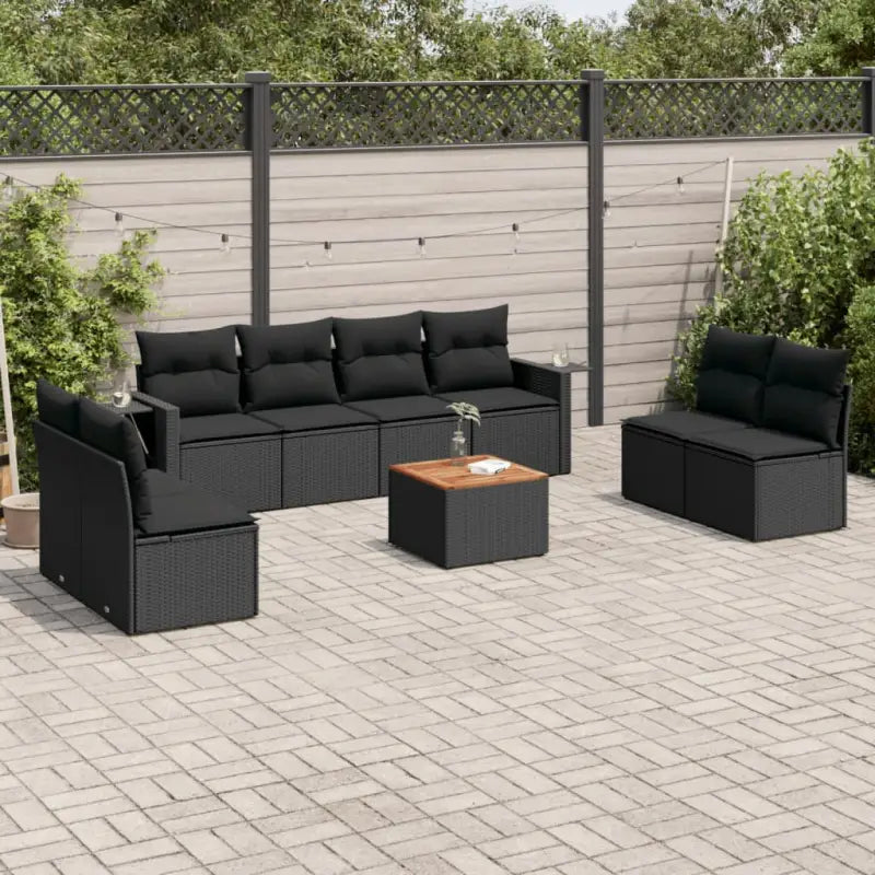 Zwart materiaal loungeset van gepoedercoat staal met perfecte afmetingen - Zwart - Tuinsets