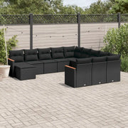 Zwart materiaal loungeset van gepoedercoat staal met uitgebreide afmetingen - Tuinsets