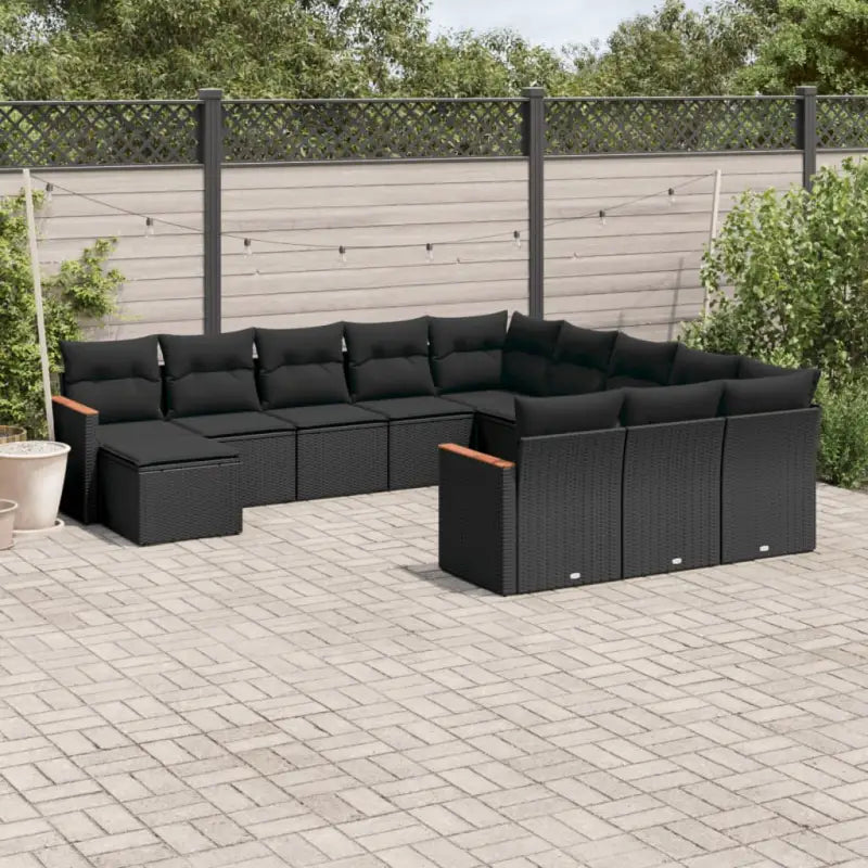 Zwart materiaal loungeset van gepoedercoat staal met uitgebreide afmetingen - Tuinsets