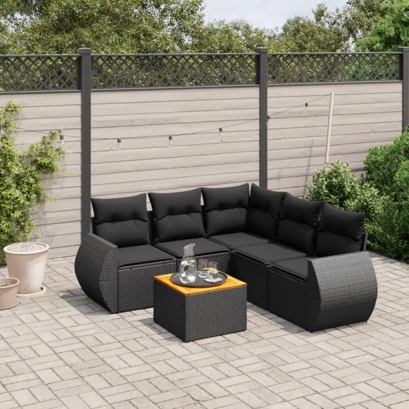 Zwart materiaal loungeset van gepoedercoat staal voor buiten comfort - Zwart / hoek + Tafel + 2x midden - Tuinsets