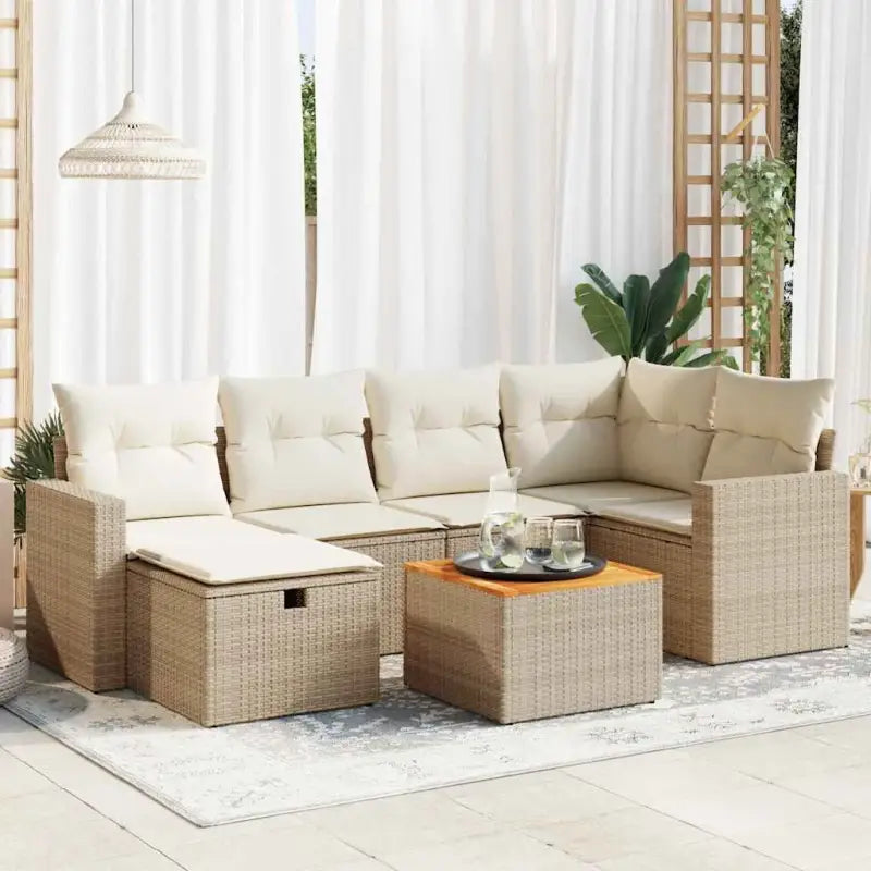 Zwart materiaal loungeset van gepoedercoat staal voor buiten gemak - beige en crèmekleurig / met opbergruimte - Tuinsets