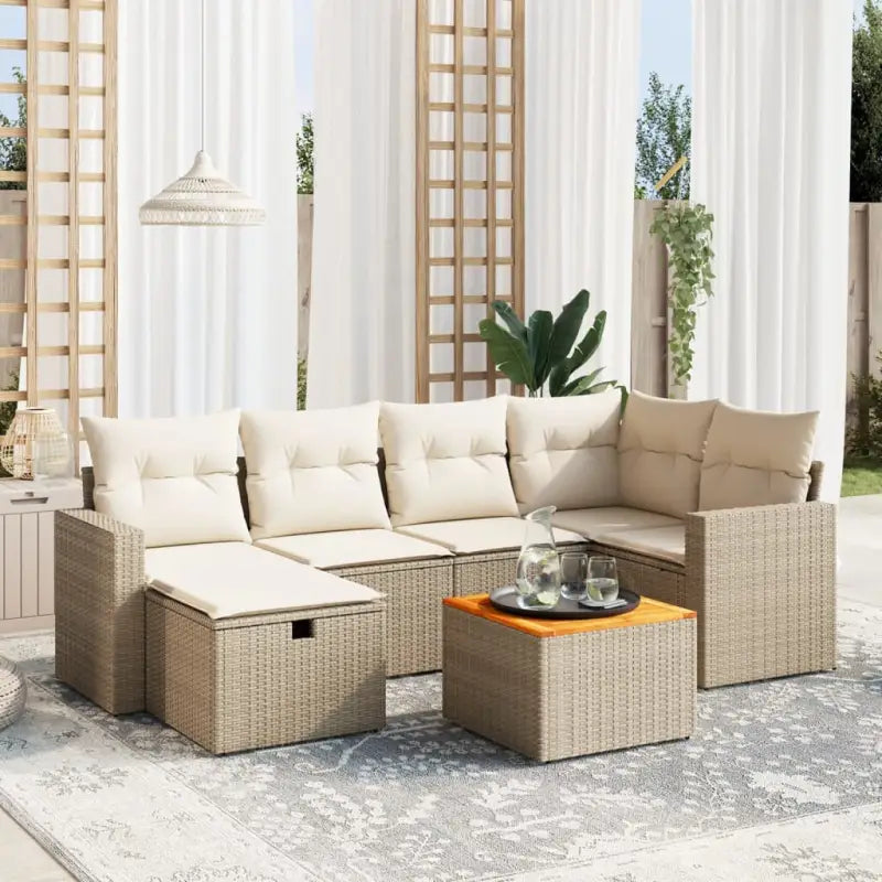 Zwart materiaal loungeset van gepoedercoat staal voor buiten gemak - beige en crèmekleurig / zonder opbergruimte