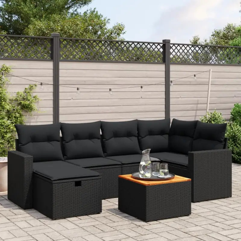 Zwart materiaal loungeset van gepoedercoat staal voor buiten gemak - Tuinsets