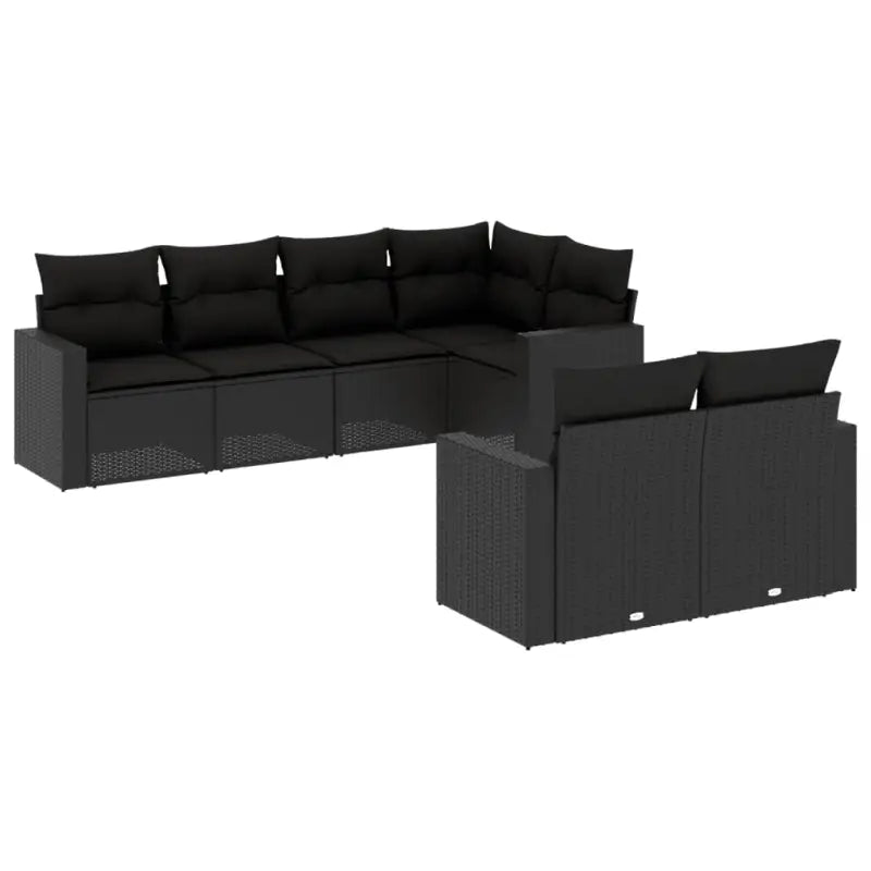 Zwart materiaal loungeset van gepoedercoat staal voor je tuin of terras - Tuinsets